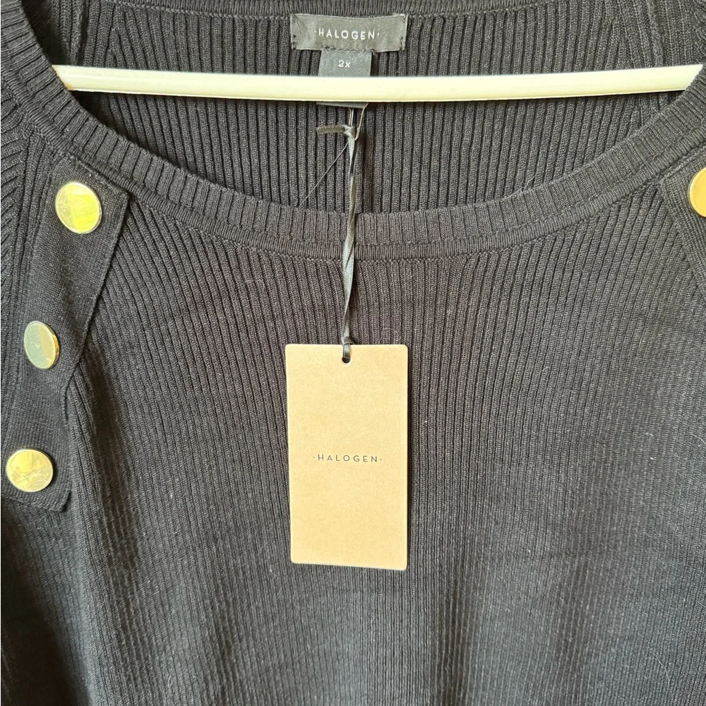 Halogen - Gold Button Rib Sweater - Picture 3 of 7
